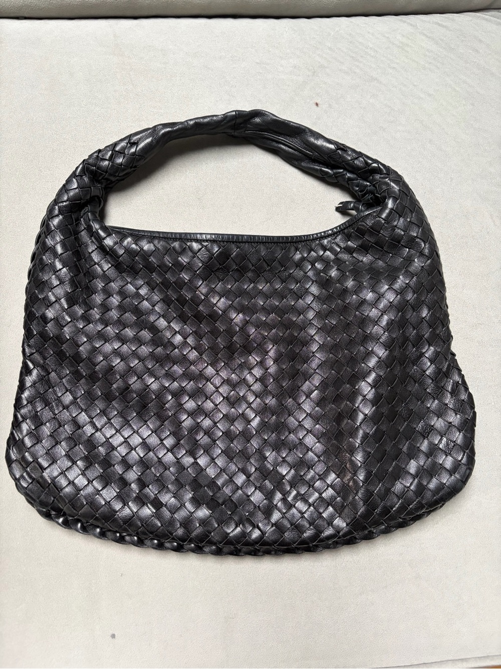 Bottega Veneta Black Intrecciato Leather Hobo - Picture 2 of 4